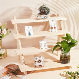 4-laags Oorbellen Display Riser, Houten Oorbellenhouder met Groef voor Sieradenopslag en Creatief Gebruik, 39 x 40 x 32cm — thumbnail 4