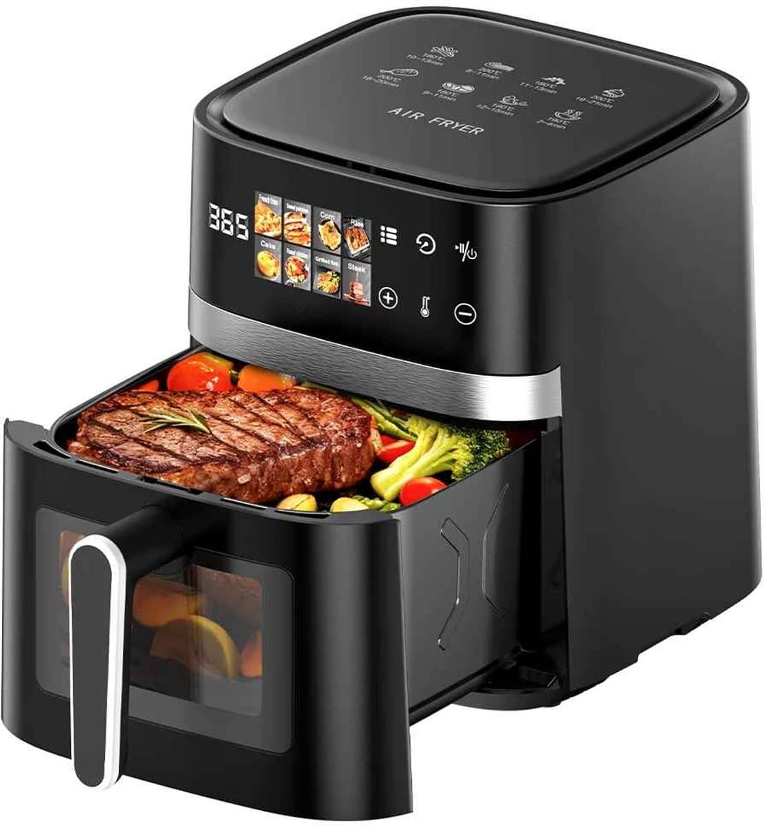 Casa Living Luxe Airfryer - Met 8 Programma's - Gezond koken tot 200 °C - LED-Scherm en Kijkvenster - 5,5L - Zwart Design — afbeelding 1