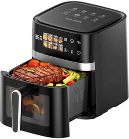 Casa Living Luxe Airfryer - Met 8 Programma's - Gezond koken tot 200 °C - LED-Scherm en Kijkvenster - 5,5L - Zwart Design — thumbnail 1