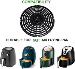 Airfryer Grill Pan - Bakplaat Vervanging - Gezond Bakken - Perforatie Ontwerp - 18 cm - Zwart — thumbnail 5