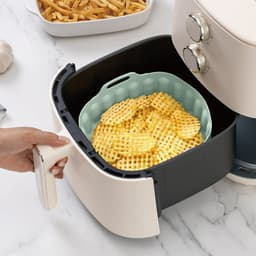 2 groene vierkante siliconen bakmatten voor de airfryer — thumbnail 2