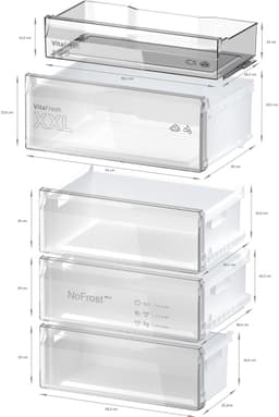 Bosch - KGN492IAF - Serie 4 - Koel-vriescombinatie - Energielabel A - 203 x 70 cm - Extra breed - RVS - Total No Frost; Nooit meer ontdooien- Zeer stil - VitaFresh XXL 0°C: houd etenswaren langer vers met extra ruime vershoudlades. — thumbnail 19