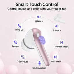 Draadloze hoofdtelefoon met microfoon en touchbediening Roze — thumbnail 2