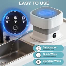 Mini Wasmachine - Voor Kleine Wasgoed - Meerdere Programma's - — thumbnail 5