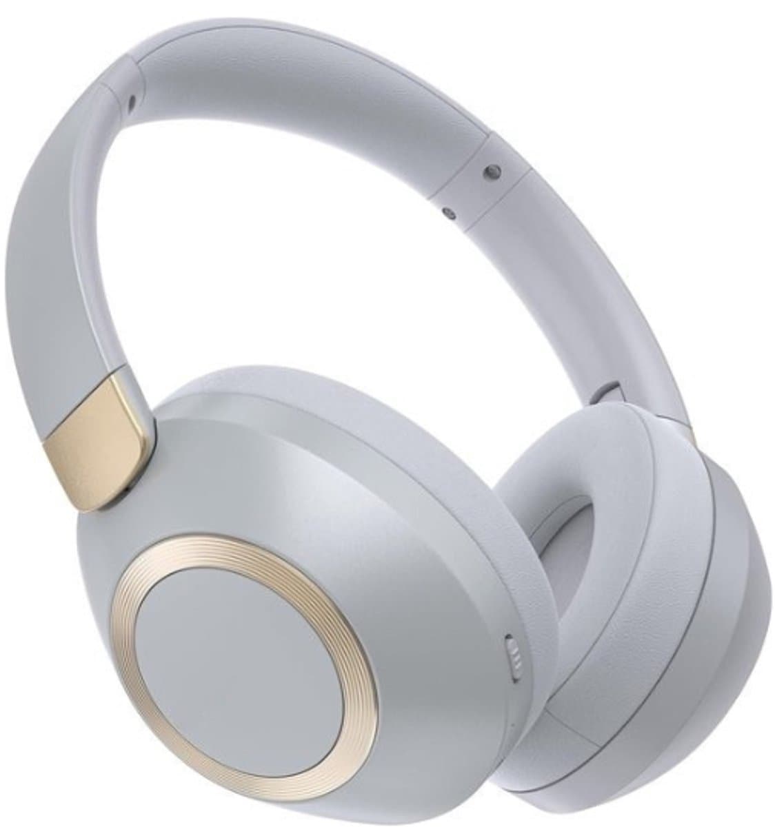 StayPowered Draadloze Hoofdtelefoon - 50 Uur Playtime Voor Onbeperkt Luisterplezier - Diepe Bassen - Opvouwbaar Ontwerp - Bluetooth 5.3 - Ingebouwde Microfoon - Ergonomische Pasvorm - Wit/Goud - Levering Sneller Dan Aangegeven! — afbeelding 1