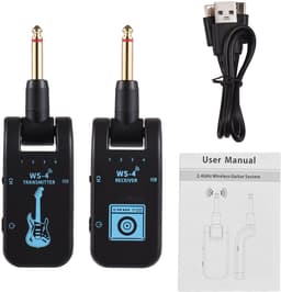 2.4G Draadloos Gitaarsysteem Oplaadbaar – Transmitter & Receiver Set – Real-time Signaaloverdracht – Zwart — thumbnail 1