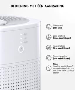 StayPowered Luchtreiniger - Aromatherapie en Stille Werking voor een Gezonde Slaapomgeving - 3in1 Filtersysteem - 360° Luchtinlaat - Nachtmodus - Eenvoudige Bediening - Geschikt voor Kleine Ruimtes - Zwart - Levering Sneller dan Aangegeven! — thumbnail 5