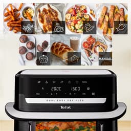 Tefal Dual Easy Fry Flex EY9228 - Airfryer - 9L - Flexibele Functie - Voor Grote Gezinnen - Zwart — thumbnail 4