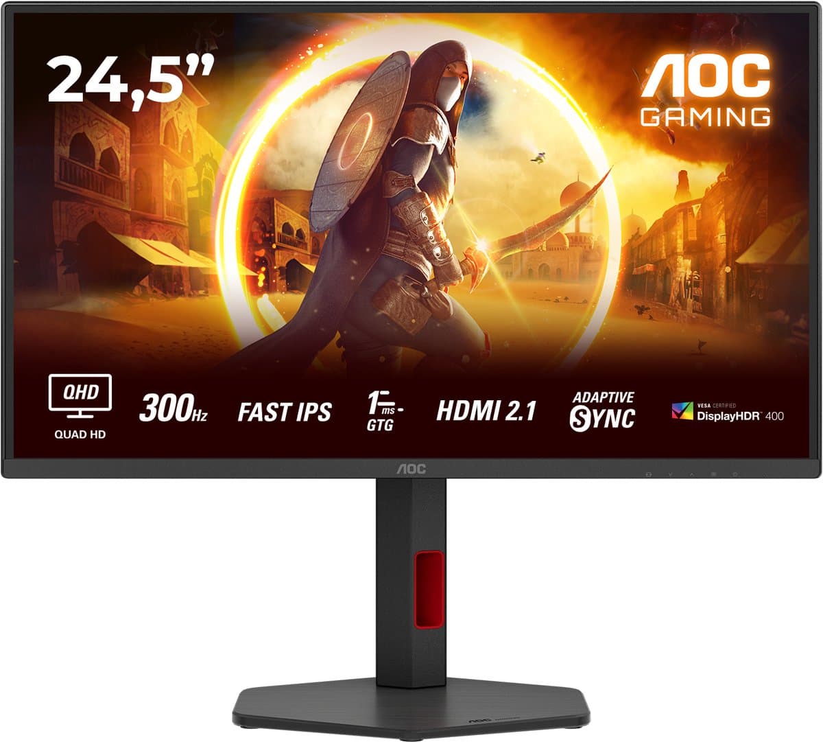 AOC G4 Q25G4SR - Quad HD E-sports Gaming Monitor - HDMI 2.1 - HDR400 - 300Hz - 25 inch — afbeelding 1