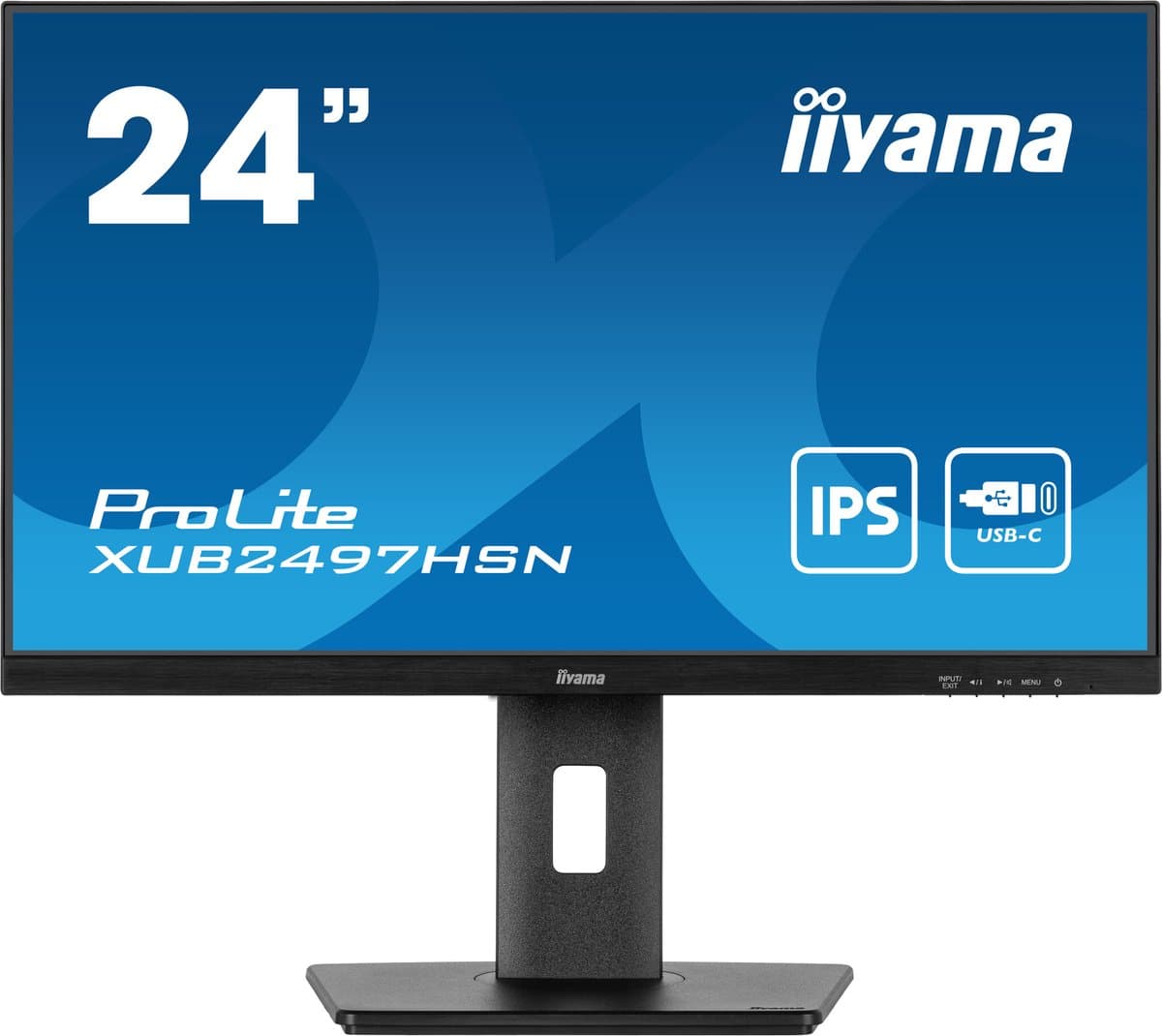 iiyama ProLite XUB2497HSN-B2 - 24 inch - Full HD - IPS - USB-Hub (5x) - USB-C Dock — afbeelding 1
