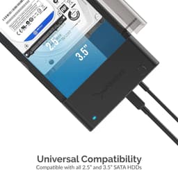 Docking station voor 2,5/3,5 inch SATA SSD/HDD - USB 3.2 Gen1 met 12V voeding en 1,8m kabel — thumbnail 5