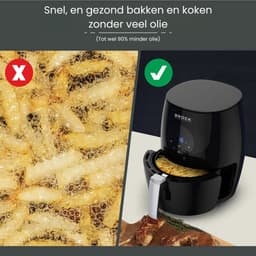 BROCK Digitale Airfryer 3.5L – 1200W Heteluchtfriteuse Zonder Olie – PFAS-vrij, Antiaanbaklaag & Touchscreen – Zwart — thumbnail 12