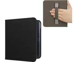 kwmobile flip cover geschikt voor Kobo Libra Colour - Case met magnetische sluiting en handvat - Hoes voor e-reader in zwart - design
