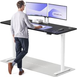 Desktronic HomePro Zit-sta Bureau Elektrisch In Hoogte Verstelbaar, 200x80cm Wit/Zwart, Stille Dubbele Motor, Hoogte 62-126cm — thumbnail 1