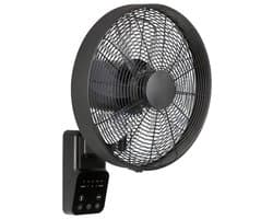 Casafan Airos Eco Design Wall II SW wandventilator zwart 40 cm - Timer - Afstandsbediening - Horizontaal en verticaal oscilleren — afbeelding 1