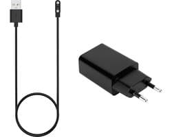 Bandz smartwatch oplader met adapter geschikt voor Oppo Watch Free - USB-A oplader - magnetische smartwatch oplader - 100cm oplaadkabel met USB-A aansluiting (zwart)