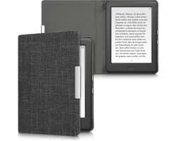kwmobile hoes geschikt voor Kobo Glo HD / Touch 2.0 - Stoffen beschermhoes voor e-reader in donkergrijs