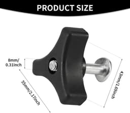 Dailygoods- Greepschroef Driehoekig - Reserveonderdelen - Vleugelmoer - Grasmaaier - Kunststof/Metaal - 50 mm Schroeflengte - Grasmaaieronderdeel — thumbnail 5