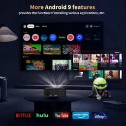 Beamer 1080P Full HD - 2200 ANSI Lumen - 200W LED LCD - Zwart - Voor Thuisbioscoop En Zakelijk Gebruik — thumbnail 3