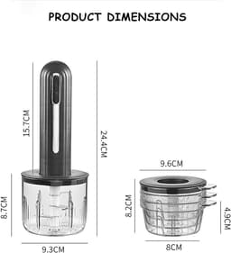 Elektrische knoflookpasta-mixer - hakmolen - multifunctionele keukenmachine - USB-aangedreven - compact keukengereedschap - geschikt voor gehakt - knoflookpasta-bereiding en het hakken van fruit en groenten - zwart — thumbnail 5