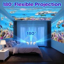 Mini-beamer draagbaar - 4K 1080P projector - WiFi 6 en Bluetooth 5.2 - ideaal voor thuisbioscoop - ShopVlot — thumbnail 4