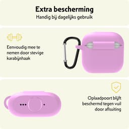 Hoesje Geschikt voor Apple AirPods 5 - Siliconen Hoes met Clip - Silicone Case Cover - Flamingo — thumbnail 5
