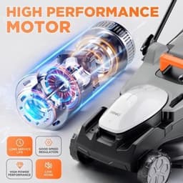 Accugrasmaaier – Elektrische Grasmaaier – Draadloze Grasmaaier – Lithium-ion Maaier – Tuinmaaier – 37 cm Maaibreedte – 2 x 4,0 Ah Accu’s Met 40L Opvangbak — thumbnail 3