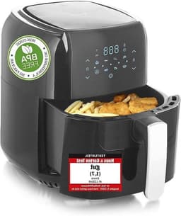 Heteluchtfriteuse - Digitale airfryer - Frituren met hete lucht - Snel luchtsysteem - 55 Liter - Zwart — thumbnail 1