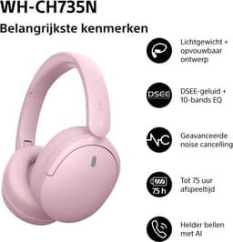 Sony WH-CH735N – Draadloze Noise Cancelling koptelefoon - Roze — thumbnail 5