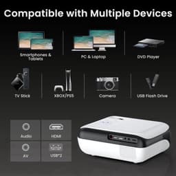 Beamer Draagbare Native 1080p Full HD - LED Projector - 1920 x 1080 Resolutie - Bluetooth HDMI USB - Voor Thuisbioscoop Gaming Onderwijs — thumbnail 4