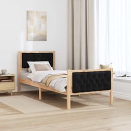Bedframe zwart, 80 x 200 cm, massief grenen — thumbnail 4