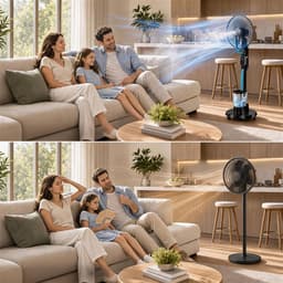 Statiefventilator 16 Inch - Staande Ventilator - Slaapkamer Stille Ventilator - Sproeifunctie - 2,8L Watertank - 9 Windsnelheden - 120° Zwenking - 7u Timer - 5 Wielen - met Afstandsbediening - Voor Thuis & Kantoor & Tuin — thumbnail 4
