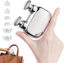 Mini Massage Gun met Dubbele Kop, Draagbaar Massagepistool voor Spiermassage, Oplaadbare Handheld Massager voor Spierontspanning, Compact voor Thuis, Kantoor en Reizen, Cadeau voor Mannen en Vrouwen, Zilver — thumbnail 1