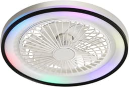 COVREO Plafondventilator met verlichting en afstandsbediening – Ventilator met RGB-licht – voor slaapkamer – 48,26 cm – Wit — thumbnail 2
