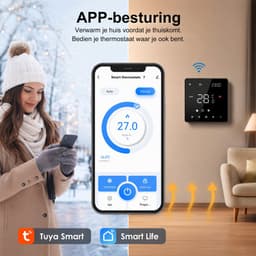 CONENTOOL WIFI Slimme Thermostaat 16A - Programmeerbaar - geschikt voor Elektrische Vloerverwarming - Zwart — thumbnail 4