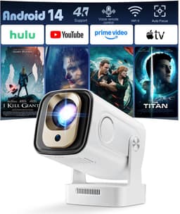 Mini Beamer – Full HD 1080P – WiFi 6 & Bluetooth 5.4 – Android 14 – Autofocus – 270° Draaibaar — thumbnail 1