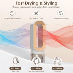 Luchtborstel 5-in-1 Air Styler Set, 1000 W Hair Air Styler 3 temperaturen, Mulit Air Brush Set voor het gladmaken, volume geven, drogen, blaasborstel voor verschillende haartypes — thumbnail 3