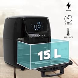 Airfryer – Heteluchtfriteuse – Airfry Oven – Digitale Friteuse – 15L Capaciteit – 1800 Watt – 8 Kookprogramma’s – Touchscreen Display — thumbnail 4