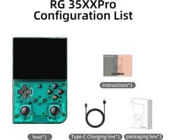 Retro Handheld Gameconsole White - 64GB Opslag - 3.5 Inch IPS Scherm - Kunststof - Voor Retro Games