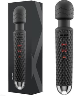 Wandmassageapparaat siliconen draadloos USB oplaadbaar waterdicht met 20 standen en 8 snelheden zwart — thumbnail 1