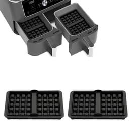 2-delige siliconen wafelbakvorm Geschikt voor Ninja AF400 AF451 SL400 AF5 Airfryer - Zwart — thumbnail 1