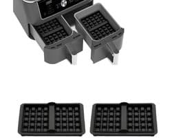 2-delige siliconen wafelbakvorm Geschikt voor Ninja AF400 AF451 SL400 AF5 Airfryer - Zwart