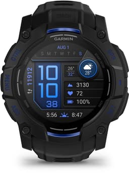 GARMIN Instinct 3 50mm AMOLED Zwart/Blauw Smartwatch Zwart — thumbnail 1