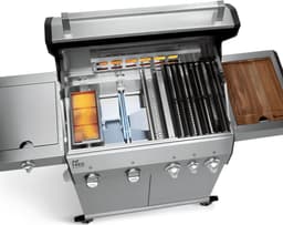 BURNHARD® 4 Branders gasbarbecue Big FRED Deluxe Series 3 incl. achterbrander, keramische 900°C infraroodbrander, zijkookplaat, gietijzeren grillrooster + uitklapbare zijtafels — thumbnail 5