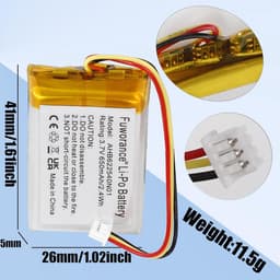 Reservebatterij voor hoofdtelefoon en muis - 650 mAh 3,7 V - compatibel met Momentum 2.0 3.0 - HD 4.40 4.50 - Urbanite XL - Aerox 9 5 - lange levensduur — thumbnail 4
