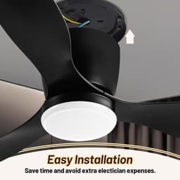 40W LED Plafondventilator met verlichting 132 cm Ventilator met LED verlichting Dimbaar met afstandbediening Zwart en Wit — thumbnail 5
