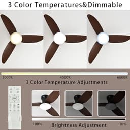 Dimbare Plafondlamp met Ventilator - Modern en Stil met Afstandsbediening — thumbnail 3