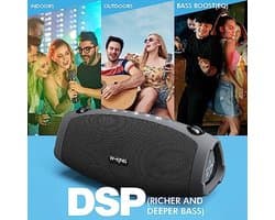 Draagbare Bluetooth Luidspreker met Draadloze Microfoon en Diepe Bassen voor Buiten