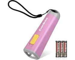 Mini LED Zaklamp - Lichtgewicht Zaklamp met Zacht Geel Licht voor Lezen, Kamperen en Noodgevallen - Roze