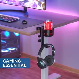 Allecto plus - Bureaubekerhouder met headset hanger en draaibare headsethouder - gaming bureau gadgets voor koffiemugs en waterbekers — thumbnail 2
